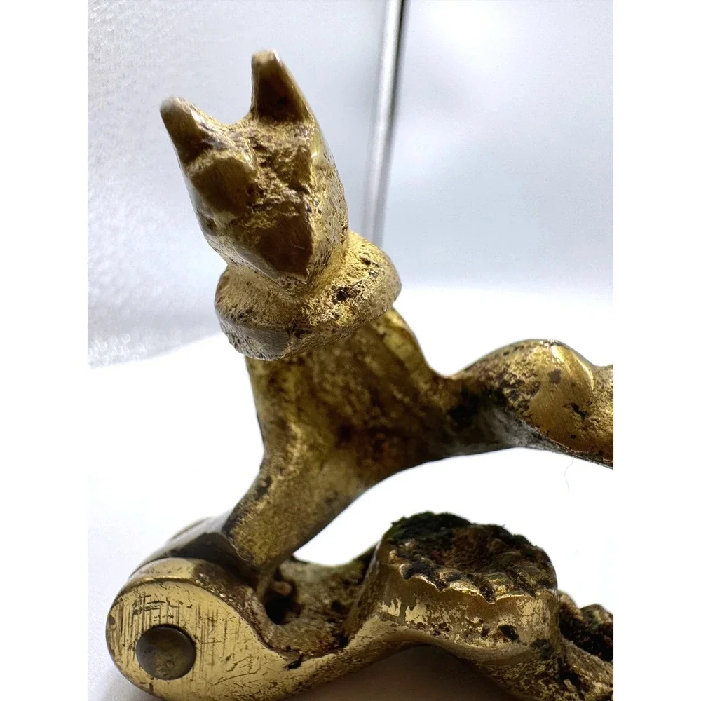 Andrea by Sadek Vintage Brass Squirrel Nutcracker Made in Japan 6 Inch Gold
